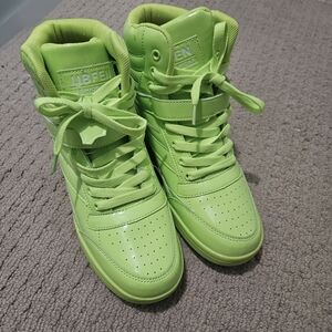 Neon Green High-Top Sneakers